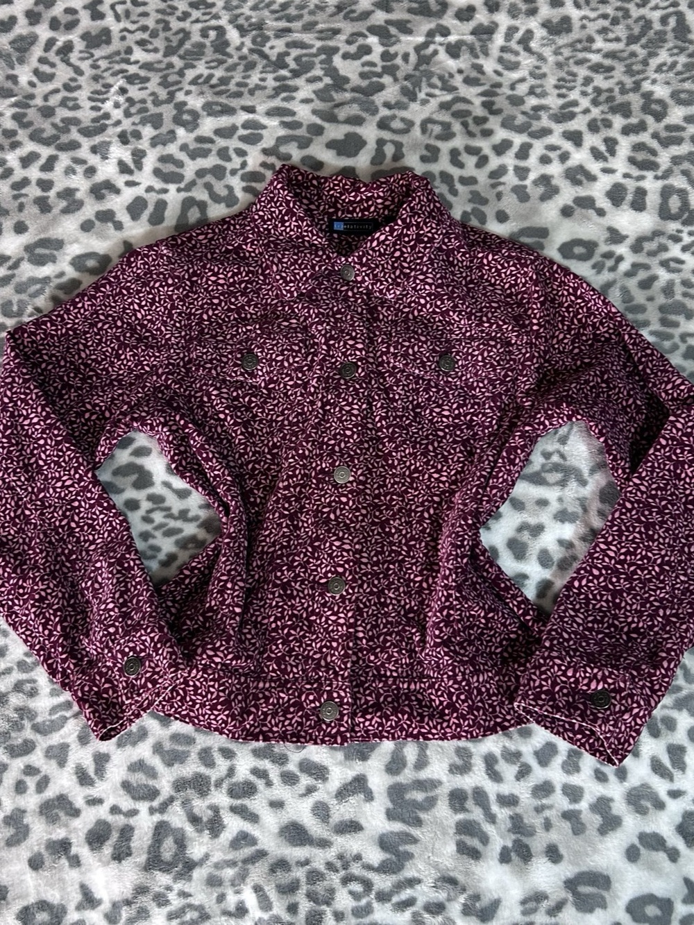 relativity corduroy Floral Jacket in Pink & Plum